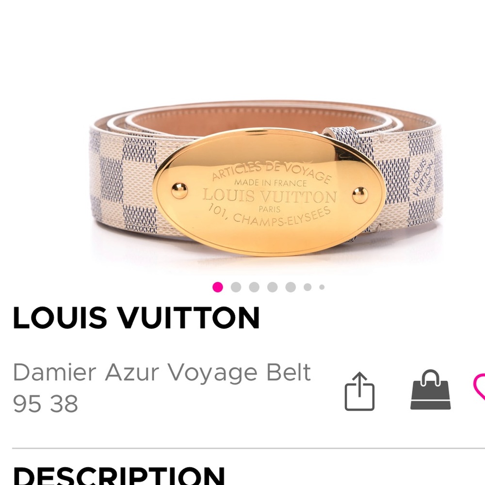 Authentic Damier azur voyage belt. SUPER RARE PIECE. Size 95/38